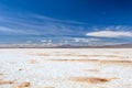 Landscape of incredibly white salt flat Salar de Uyuni, amid the Andes in southwest Bolivia, South America